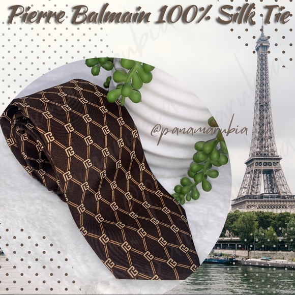 Pierre Balmain Other - 🆂🅾🅻🅳 PIERRE BALMAIN 100% Silk Brown Patterned Tie